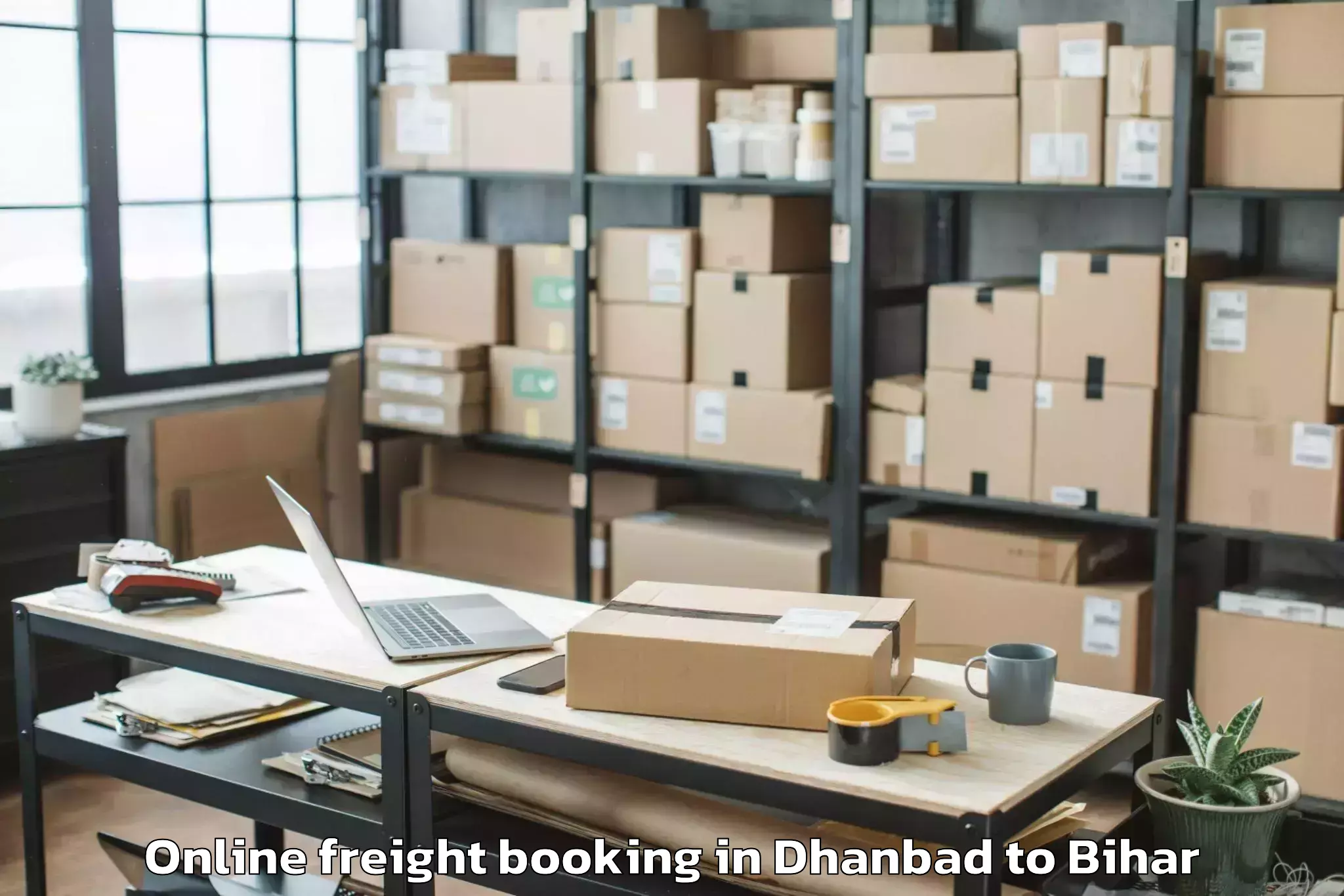 Efficient Dhanbad to Ladania Online Freight Booking